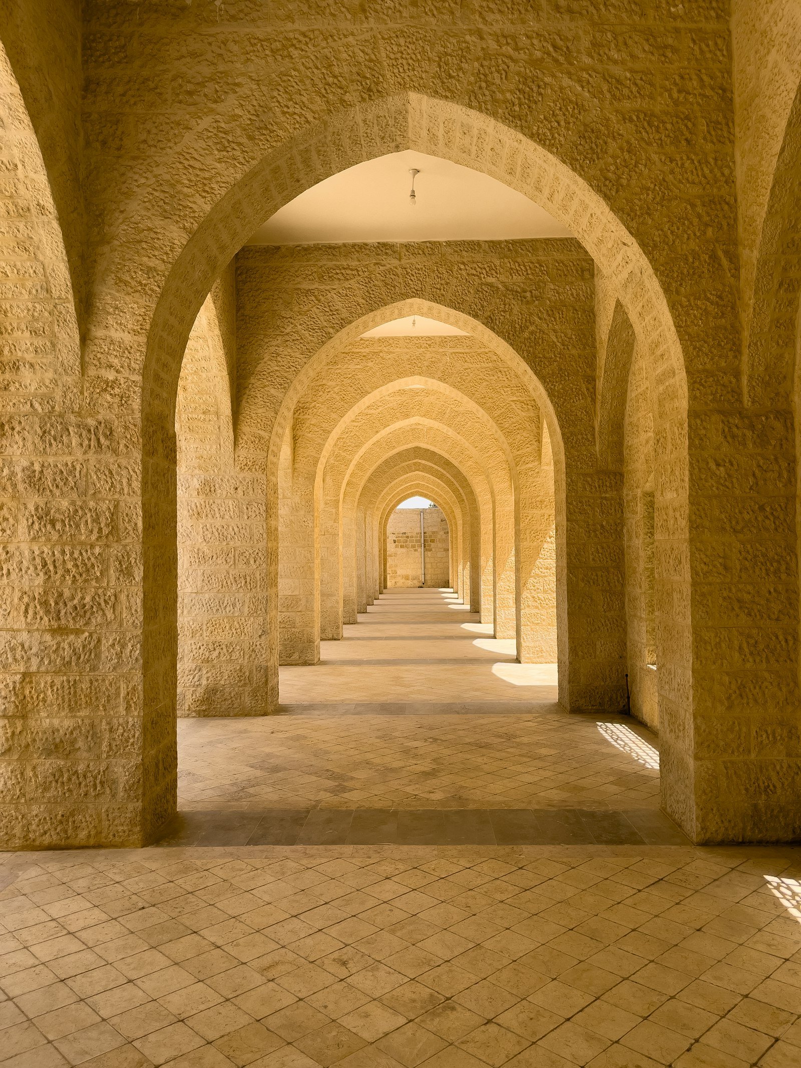 Long hallway of arches