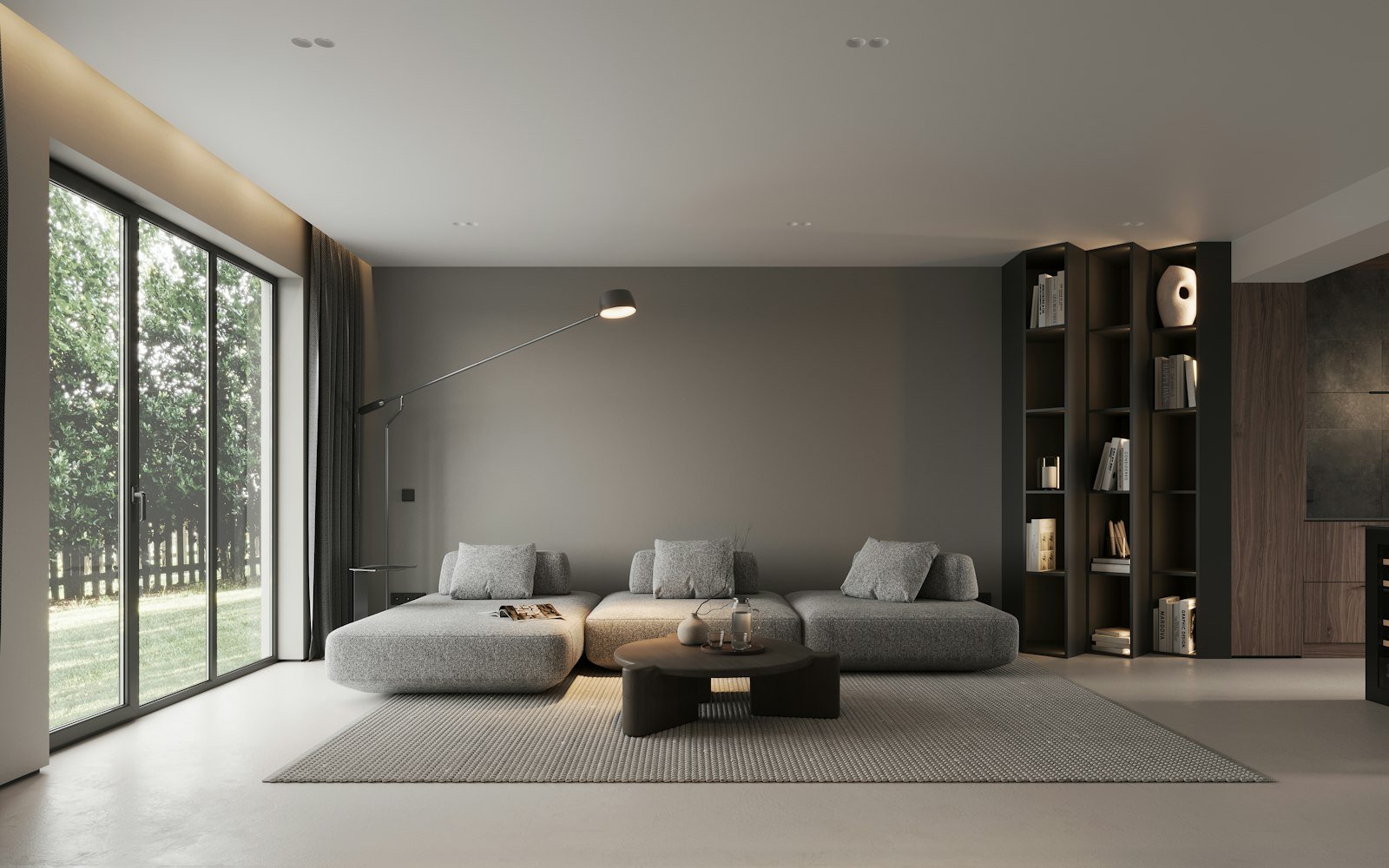 Living room with a large window